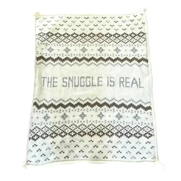 Pottery Barn Kids The Snuggle is Real Baby Blanket, Stroller Blanket, Ivory. - Picture 7 of 7